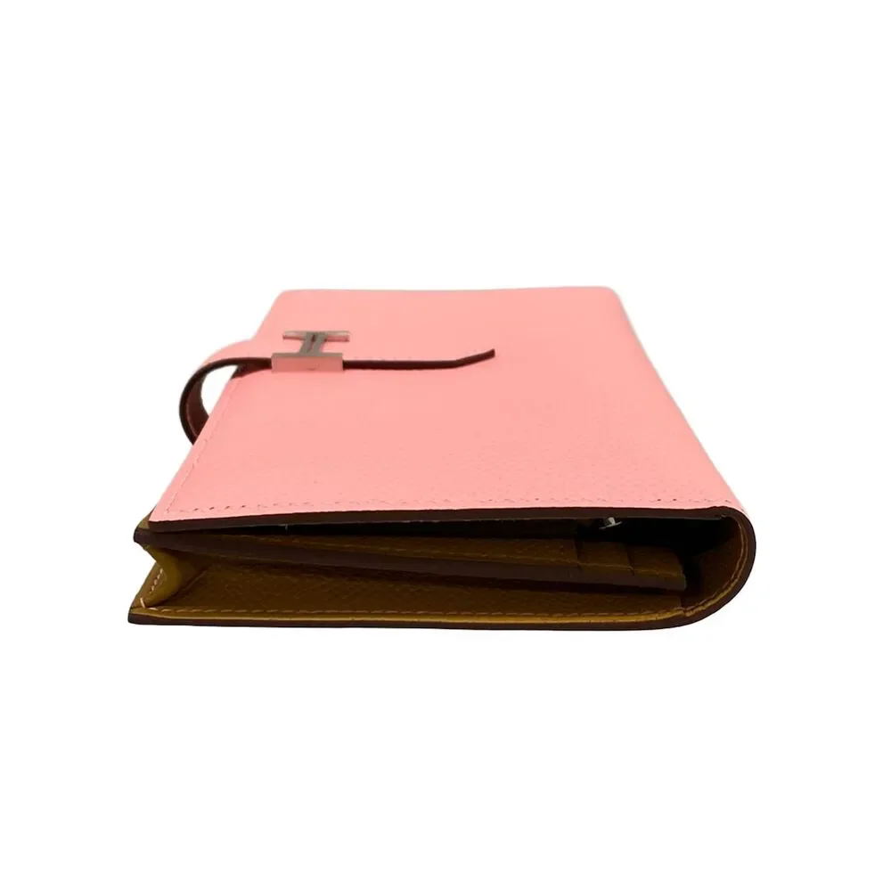 Hermès Bearn Souffle Verso Long Wallet Rose Confetti Sesame